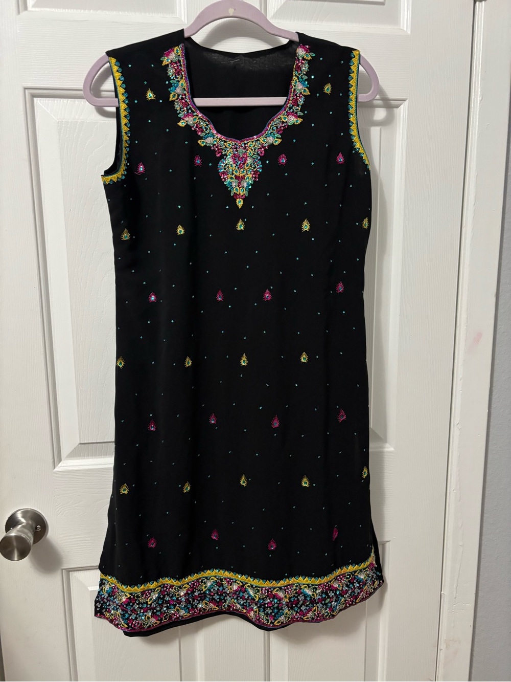 Gorgeous Vintage Black Embellished Kurti Tunic Dress